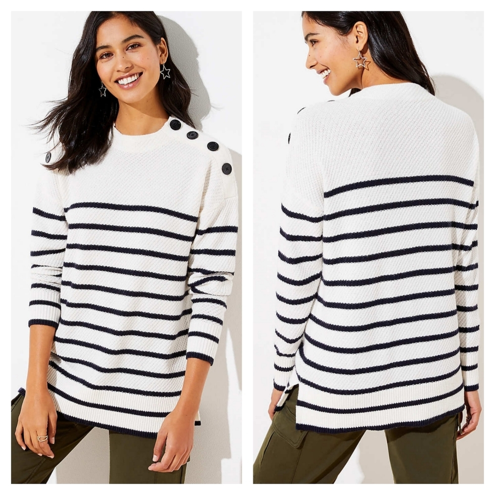 NWT LOFT striped tunic sweater size M